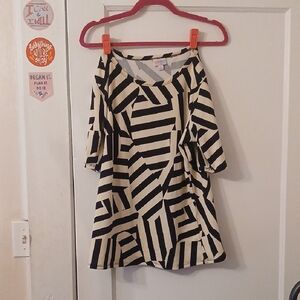 Black and White Striped Blouse